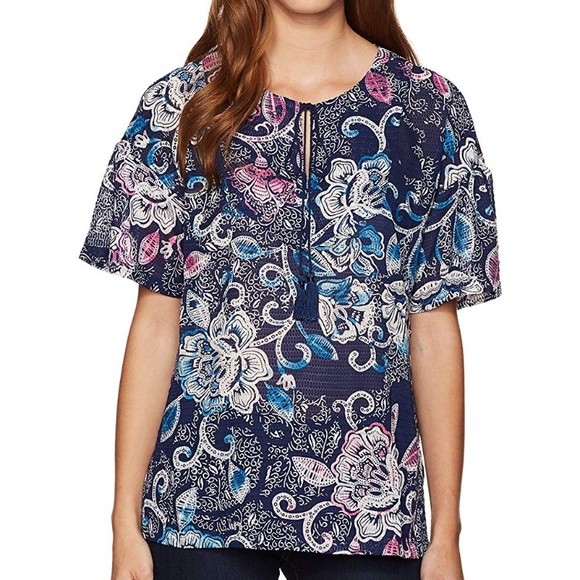 Jones New York Floral Women’s Blouse Medium - Picture 1 of 8